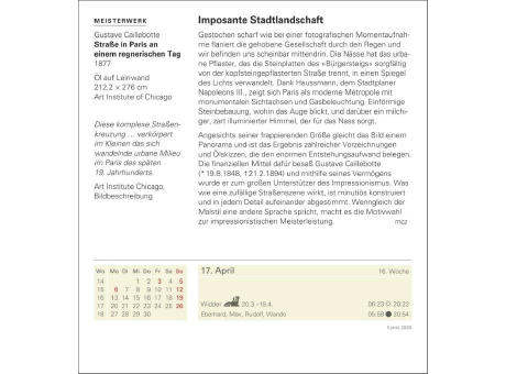 Kunst Tagesabreißkalender