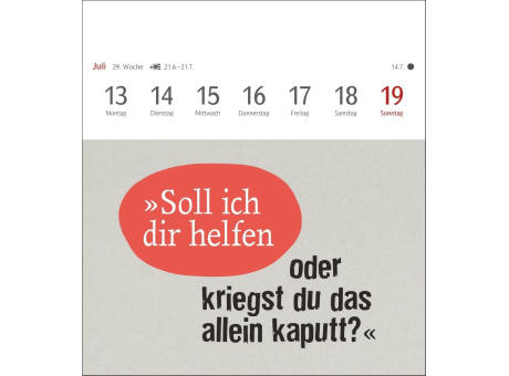 Typo-Sprüche-Kalender Postkartenkalender