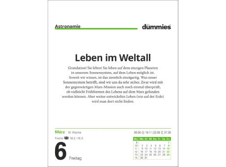 Die Welt erklärt für Dummies Tagesabreißkalender