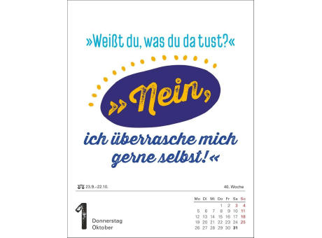 Lange Rede kurzer Gin Tagesabreißkalender