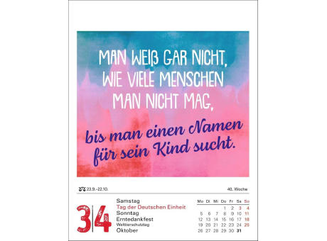 Lange Rede kurzer Gin Tagesabreißkalender