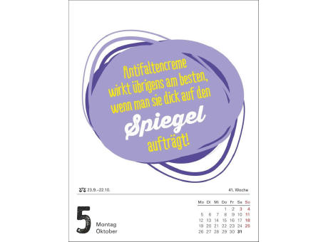 Lange Rede kurzer Gin Tagesabreißkalender