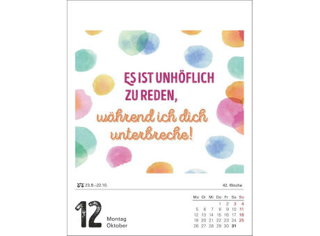 Lange Rede kurzer Gin Tagesabreißkalender