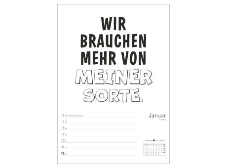 Typo-Sprüche-Kalender s/w Wochenplaner