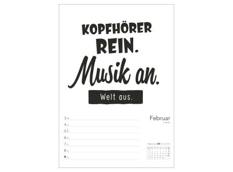 Typo-Sprüche-Kalender s/w Wochenplaner