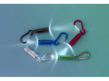 Mini-Taschenlampe aus Aluminium mit Karabiner Tracy