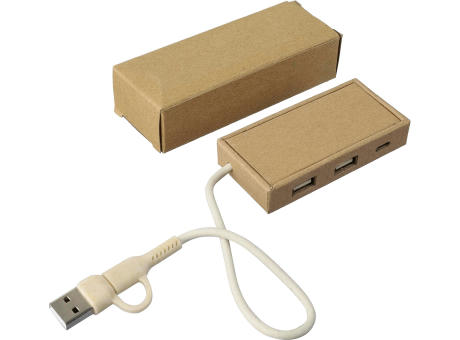 USB-Hub aus Aluminium und recyceltem Papier Paulo