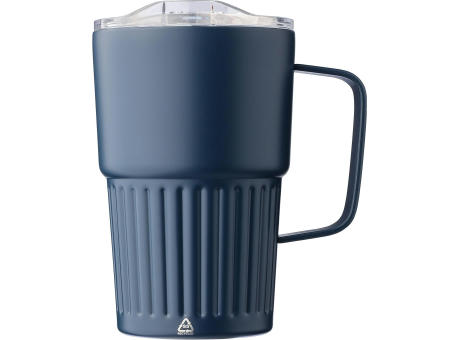 Recycelter Edelstahl-Reisebecher mit doppelter Wand (450 ml) von Calo