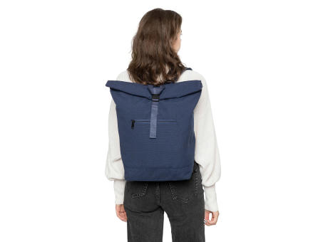 Rolltop-Rucksack Thaddeus aus recyceltem Poly-Baumwollgewebe (330 g/m2)