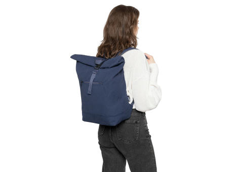 Rolltop-Rucksack Thaddeus aus recyceltem Poly-Baumwollgewebe (330 g/m2)