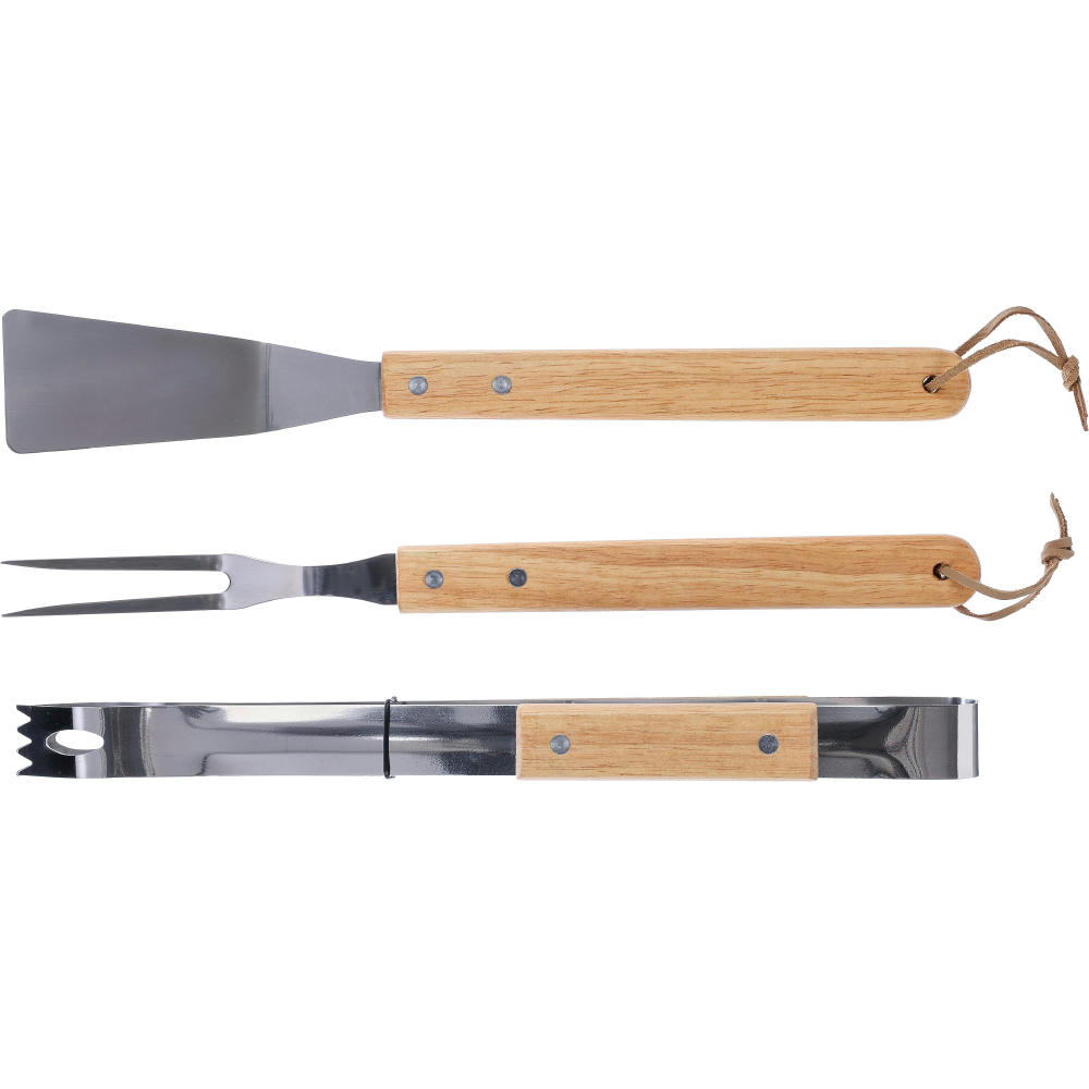 Grillset Kaitlyn | Edelstahl | 3 St. | Holzgriffe
