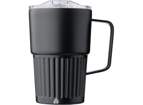 Recycelter Edelstahl-Reisebecher mit doppelter Wand (450 ml) von Calo