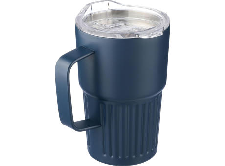 Recycelter Edelstahl-Reisebecher mit doppelter Wand (450 ml) von Calo