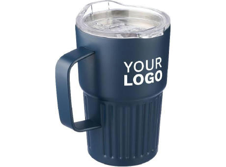 Recycelter Edelstahl-Reisebecher mit doppelter Wand (450 ml) von Calo