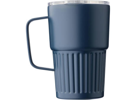 Recycelter Edelstahl-Reisebecher mit doppelter Wand (450 ml) von Calo