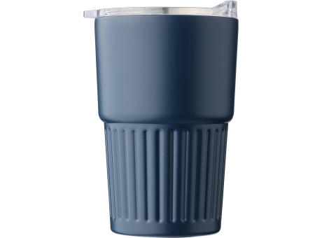 Recycelter Edelstahl-Reisebecher mit doppelter Wand (450 ml) von Calo