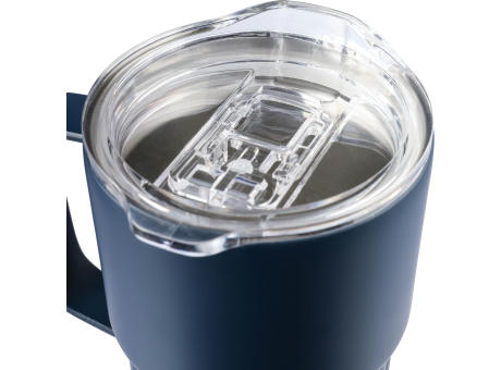 Recycelter Edelstahl-Reisebecher mit doppelter Wand (450 ml) von Calo