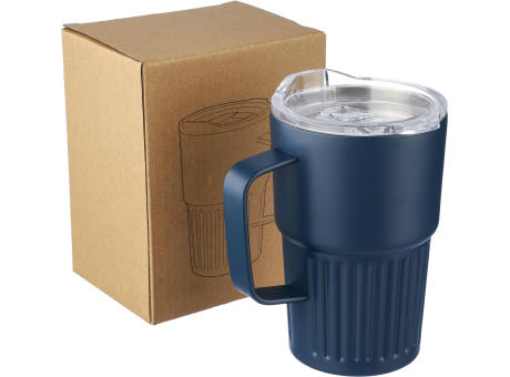 Recycelter Edelstahl-Reisebecher mit doppelter Wand (450 ml) von Calo