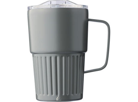 Recycelter Edelstahl-Reisebecher mit doppelter Wand (450 ml) von Calo