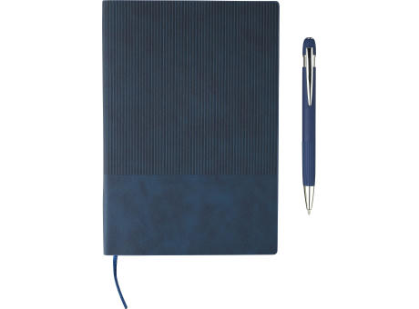 Recyceltes PU-Notizbuch (A5) und Kugelschreiber-Set Tarek