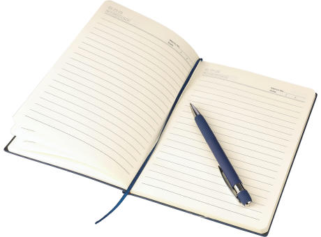 Recyceltes PU-Notizbuch (A5) und Kugelschreiber-Set Tarek