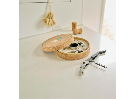 Weinset aus PU mit Korkoptik Milana