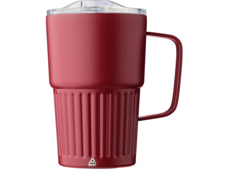 Recycelter Edelstahl-Reisebecher mit doppelter Wand (450 ml) von Calo