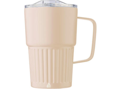 Recycelter Edelstahl-Reisebecher mit doppelter Wand (450 ml) von Calo