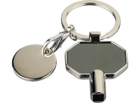 Schlüsselanhänger aus recycelter Zinklegierung mit Heizkörperentlüfter Mara