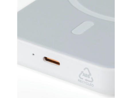 Recycelte ABS-Powerbank mit kabellosem Ladegerät Miren