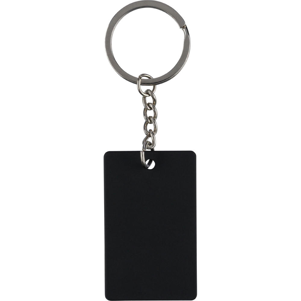 Recycelter Edelstahl-Schlüsselanhänger in Rechteckform Jax