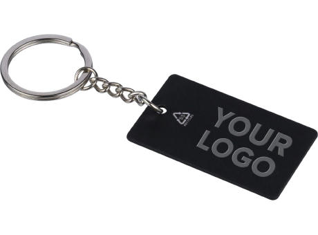 Recycelter Edelstahl-Schlüsselanhänger in Rechteckform Jax