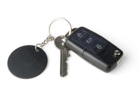 Recycelter Edelstahl-Schlüsselanhänger in Rechteckform Jax