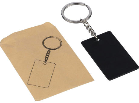 Recycelter Edelstahl-Schlüsselanhänger in Rechteckform Jax