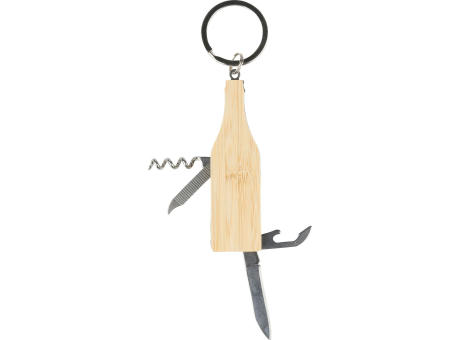 Bambus-Multifunktionswerkzeug-Schlüsselanhänger Inaya