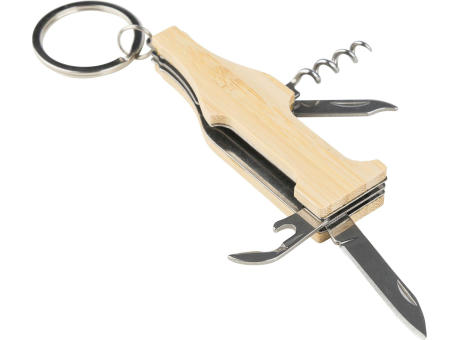 Bambus-Multifunktionswerkzeug-Schlüsselanhänger Inaya