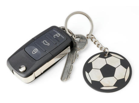 Schlüsselanhänger in Form eines Fußballs aus recyceltem Edelstahl von Ciro