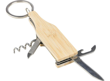 Bambus-Multifunktionswerkzeug-Schlüsselanhänger Inaya