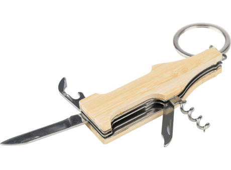Bambus-Multifunktionswerkzeug-Schlüsselanhänger Inaya