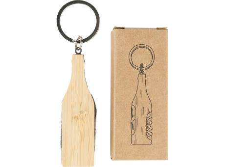 Bambus-Multifunktionswerkzeug-Schlüsselanhänger Inaya