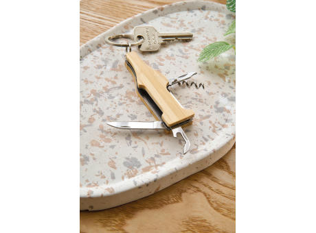 Bambus-Multifunktionswerkzeug-Schlüsselanhänger Inaya