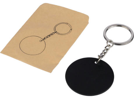 Recycelter runder Schlüsselanhänger aus Edelstahl Risa