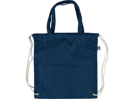 Recycelte Denim-Kordeltasche Dex