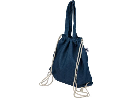 Recycelte Denim-Kordeltasche Dex