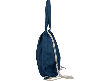 Recycelte Denim-Kordeltasche Dex