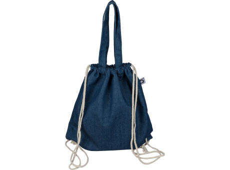 Recycelte Denim-Kordeltasche Dex