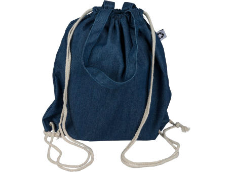 Recycelte Denim-Kordeltasche Dex