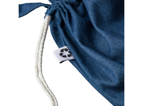 Recycelte Denim-Kordeltasche Dex