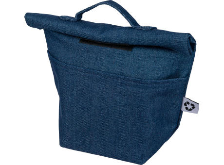 Recycelte Denim-Kühltasche mit Rollverschluss Mira