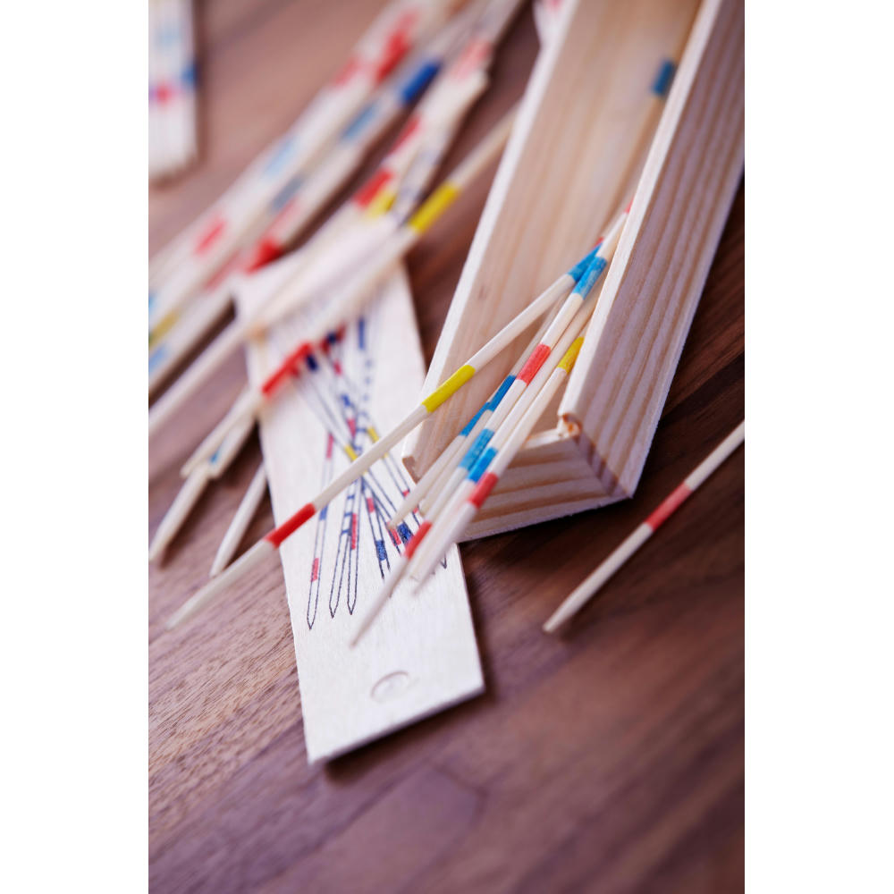 Mikadospiel in Holzbox Cas